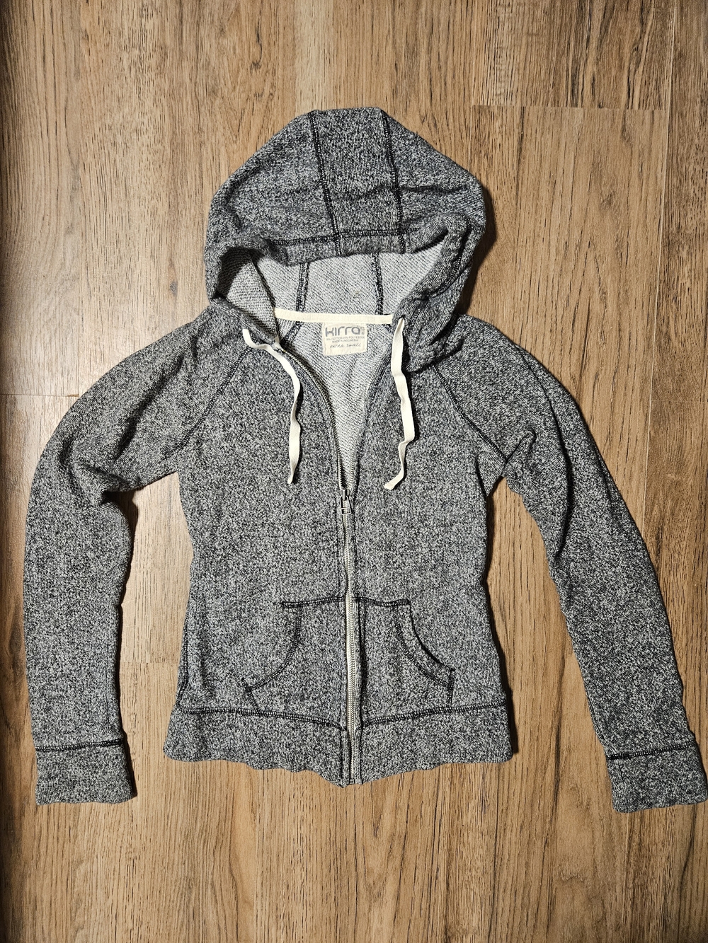 Kirra Women's Heather Gray Zip-Up Hooded Jacket